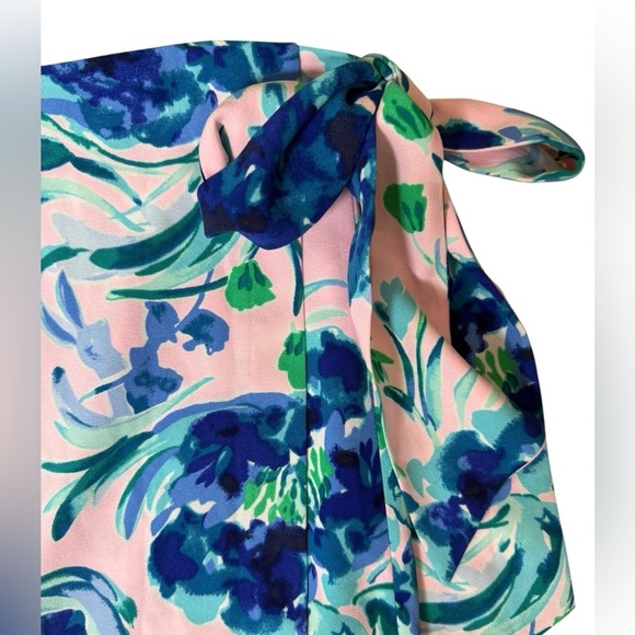 Lilly Pulitzer Jemma Maxi Skirt Pink Blue Floral Colorblock Size 4 - Picture 5 of 7